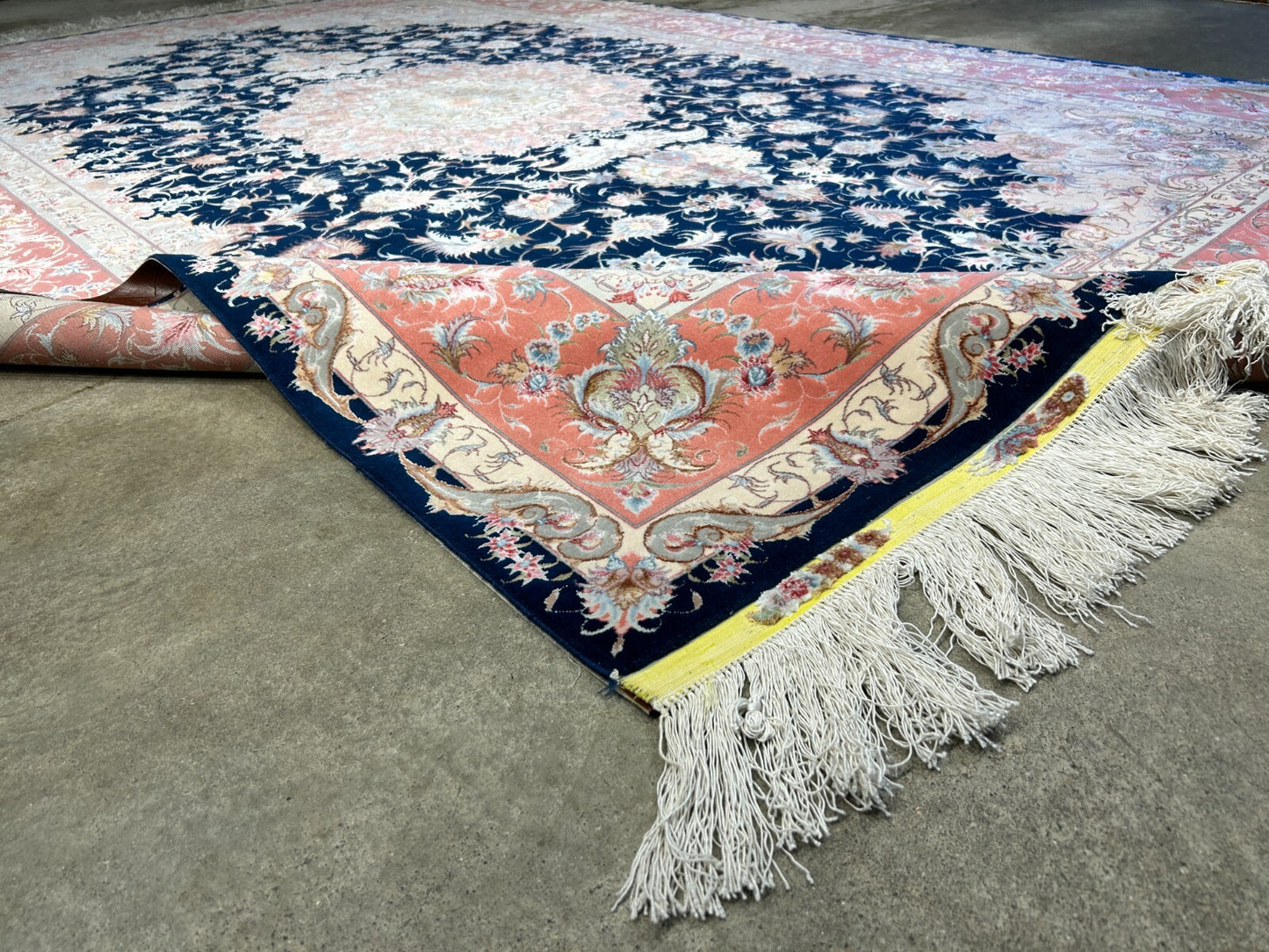 6'7"x10'2" Fine Hand-Knotted Wool & Silk Blend Tabrize Carpet - Area Rug