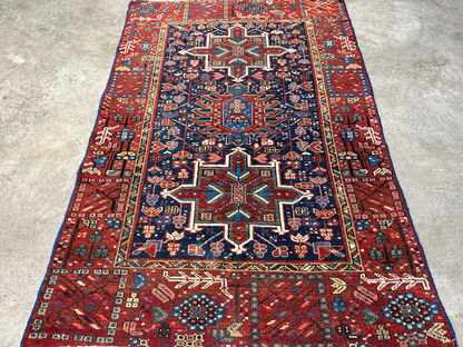 3'x4'6" Antique Hand-Knotted 100% Wool Pile Karaja Rug