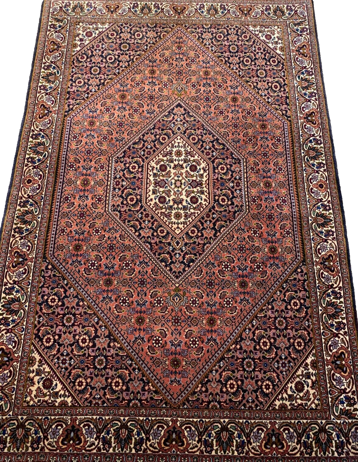 3'7"x5'7" Hand-Knotted 100% Wool Pile Bijare Carpet - Area Rug