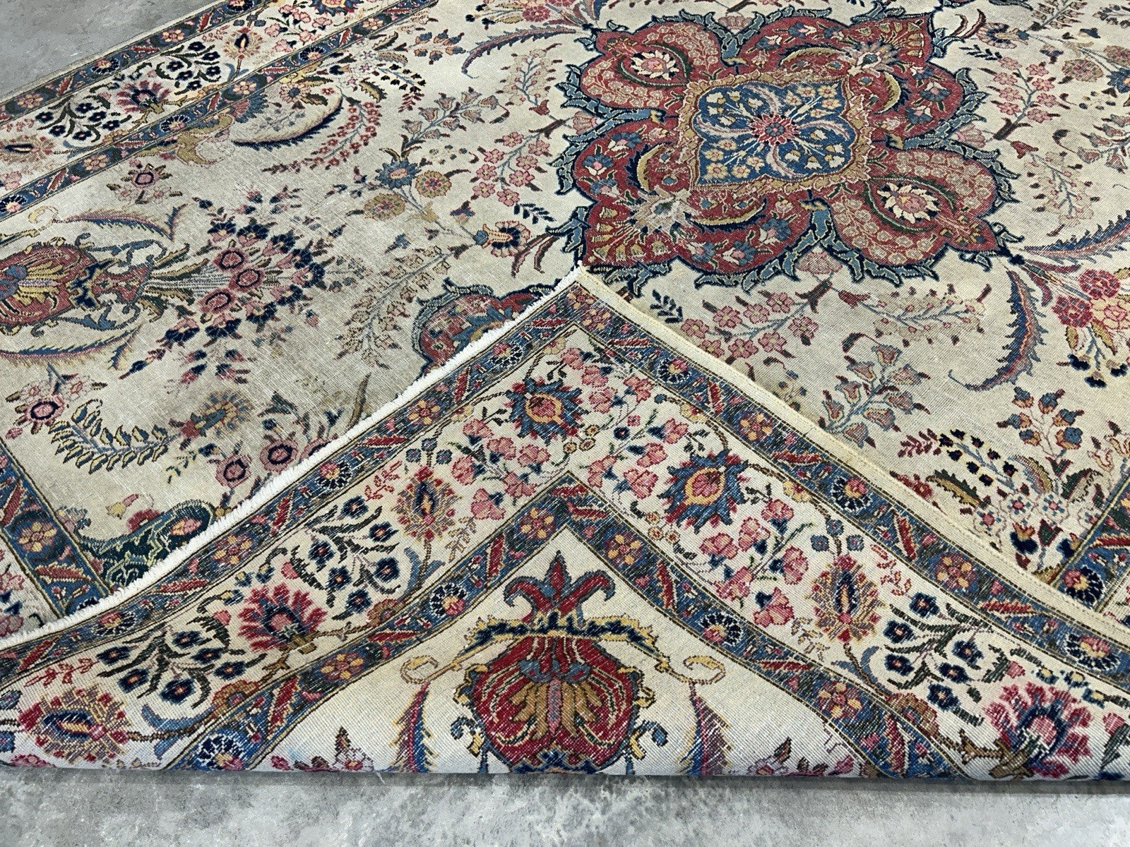 7’8”x10’8” Antique Hand-Knotted 100% Wool Pile Tabrize Area Rug - Carpet