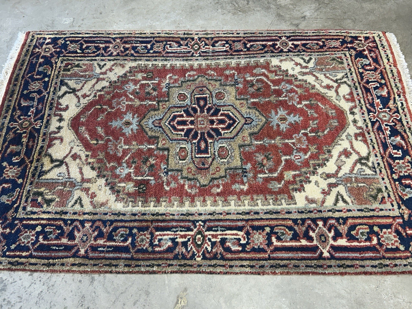 3’x4’9" Hand-Knotted 100% Wool Indoserapi Area Rug - Carpet