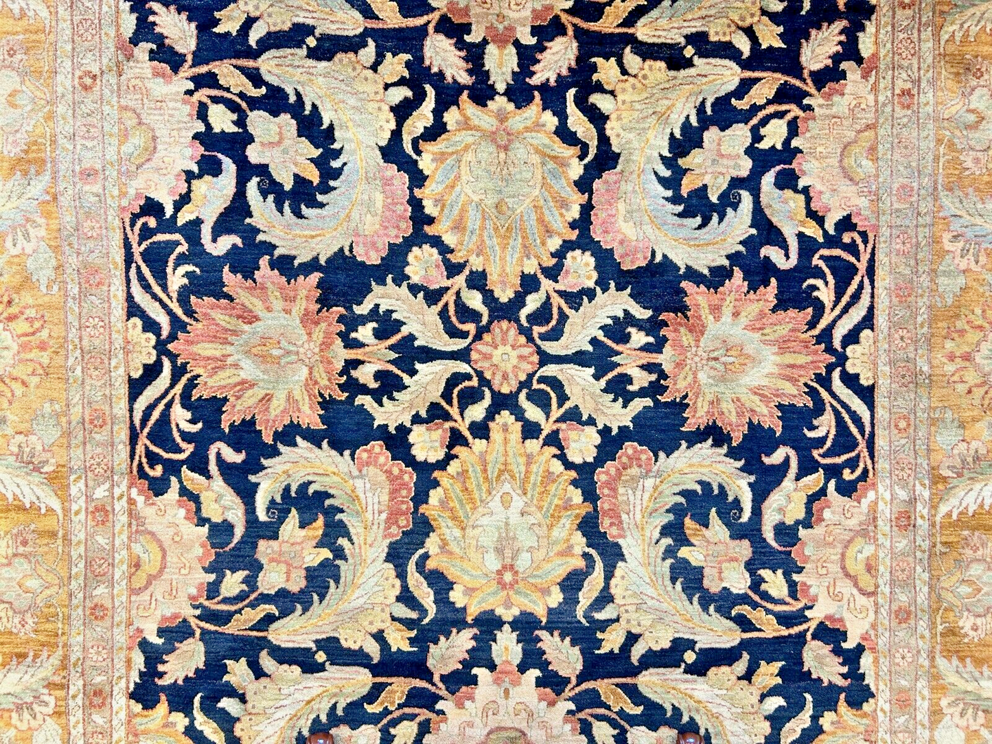 9' x 12' Hand-Knotted 100% Wool Carpet - Indian Agra Area Rug
