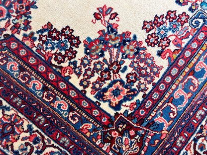 6'3"x9'5" Hand-Knotted 100% Wool Pile Sarouke Carpet - Area Rug