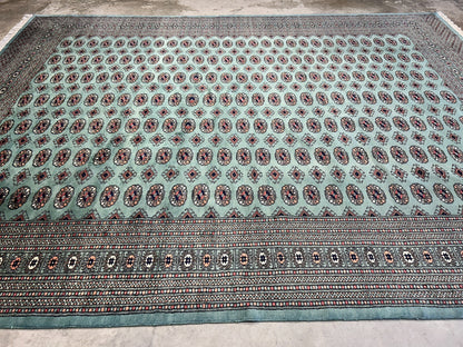 9'2"x12'2" Hand-Knotted 100% Wool Pile Bokhara Design Carpet - Area Rug