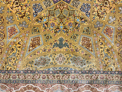 9'8"x12'11" Exquisite Signed Hand-Knotted 100% Silk Qume Rug