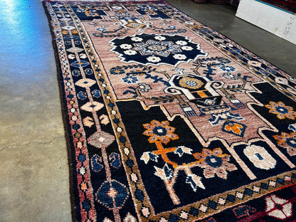 4'1" x 7'9'' Hand-Knotted 100% Wool Hamadane Area Rug