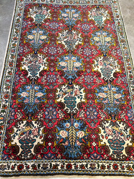3'5"x5'2" Hand-Knotted 100% Lamb Wool Bakhtiarie Carpet - Area Rug
