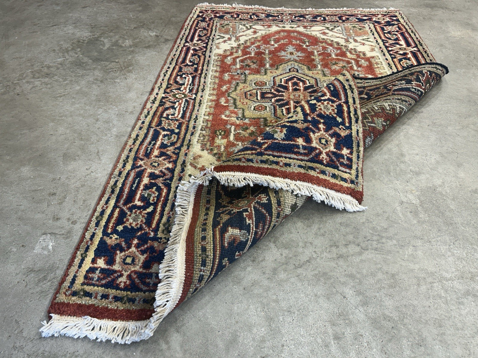 3’x4’9" Hand-Knotted 100% Wool Indoserapi Area Rug - Carpet