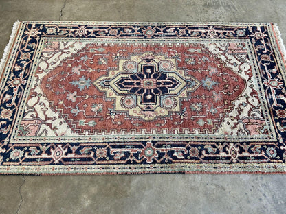 3'x5' Hand-Knotted 100% Wool Pile IndoSerapi Rug