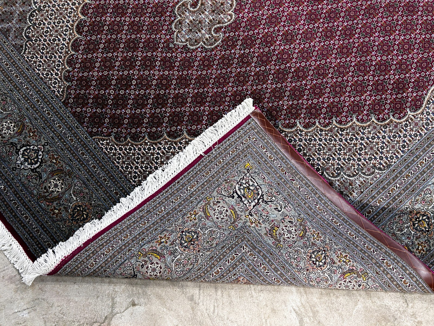 8'4"x11'6" Hand-Knotted Silk & Wool Tabrize Fish Style Area Rug - Carpet