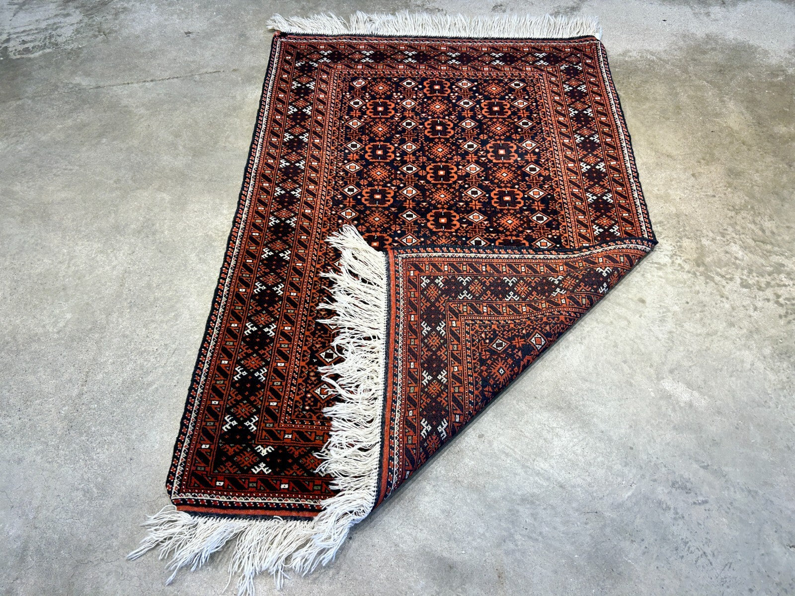 3'2"x4'6" Hand-Knotted 100% Wool Pile Afghan Area Rug