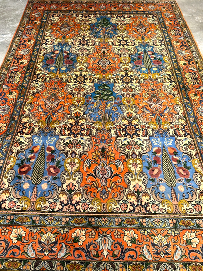 6'7"x10'5" Hand-Knotted 100% Lamb Wool Bakhtiarie Carpet - Area Rug