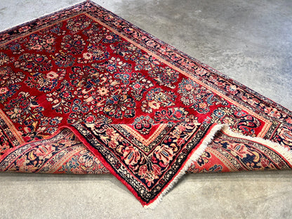 3'3"x4'11" Antique Hand-Knotted 100% Wool Pile Sarouke Rug