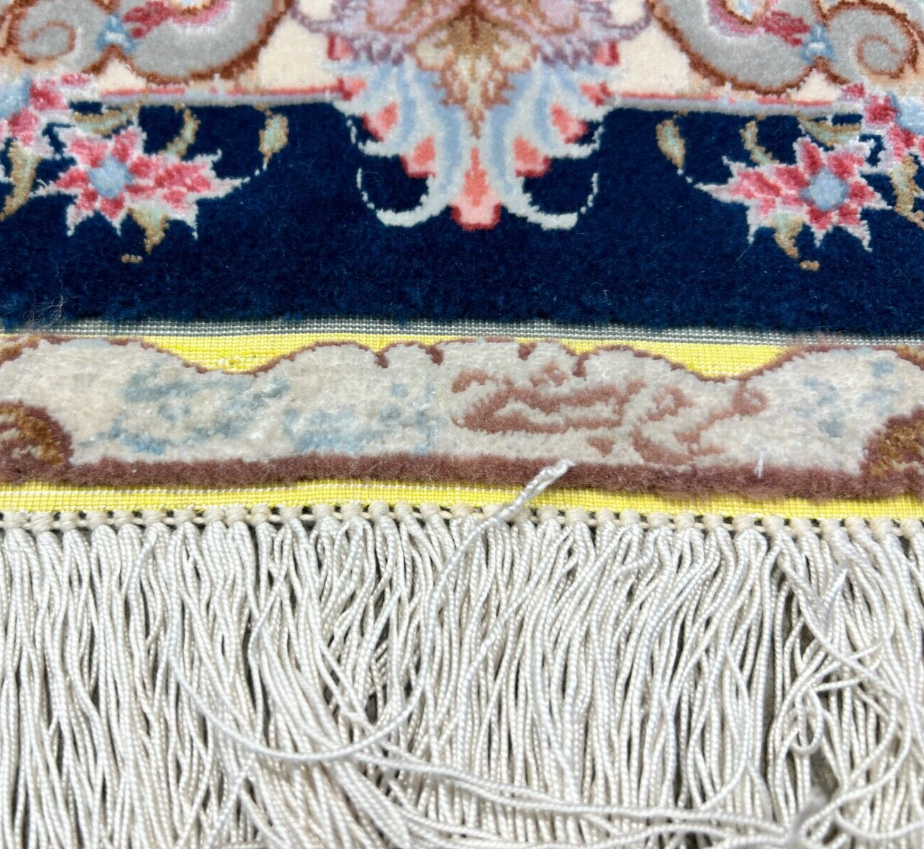 6'7"x10'2" Fine Hand-Knotted Wool & Silk Blend Tabrize Carpet - Area Rug