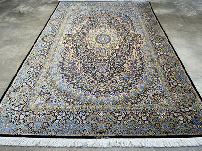 6'5"x9'10" Exquisite Hand-Knotted 100% Silk Qume Rug