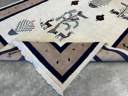 6’5”x9’6” Hand-Knotted 100% Wool Pile Oriental Area Rug - Carpet