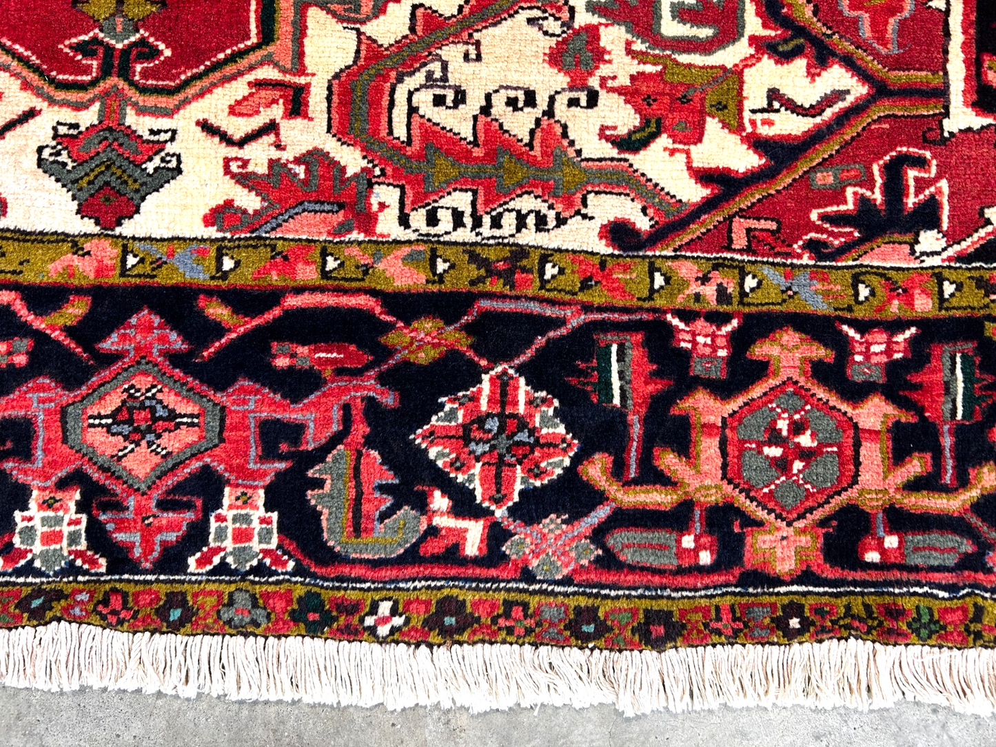 8'3" x 10'6'' Hand-Knotted 100% Wool Pile Herize Area Rug - Carpet