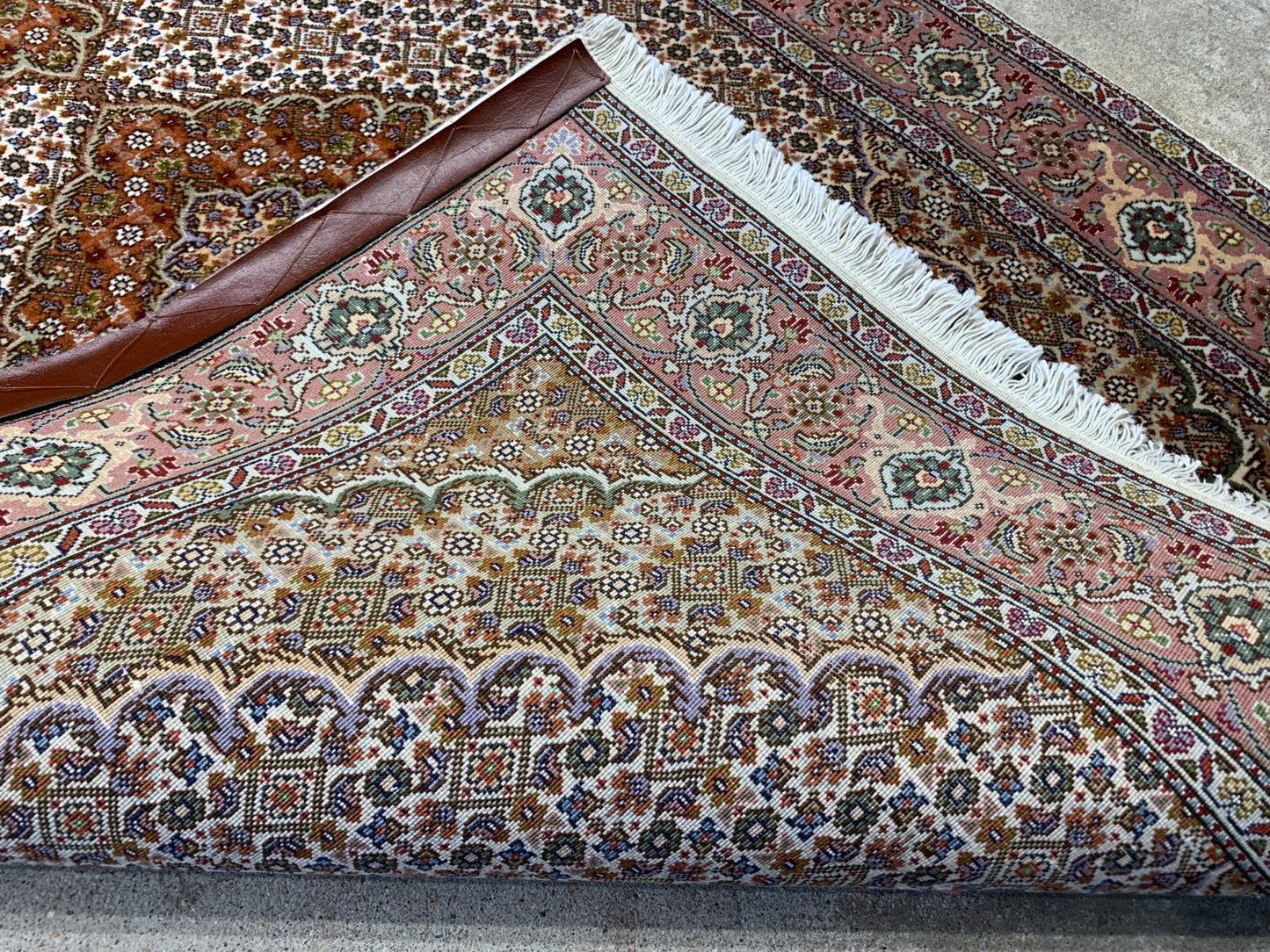 3'5"x4'10" Hand-Knotted Wool & Silk Tabrize Mahi Rug