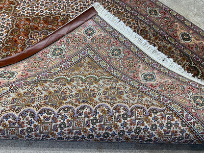 3'5"x4'10" Hand-Knotted Wool & Silk Tabrize Mahi Rug