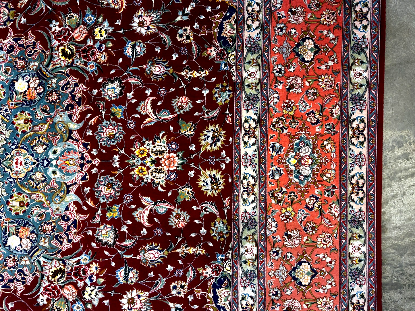 8'x11'7" Extra-Fine 70 Line Silk Foundation Hand-Knotted Wool & Silk Tabrize Rug