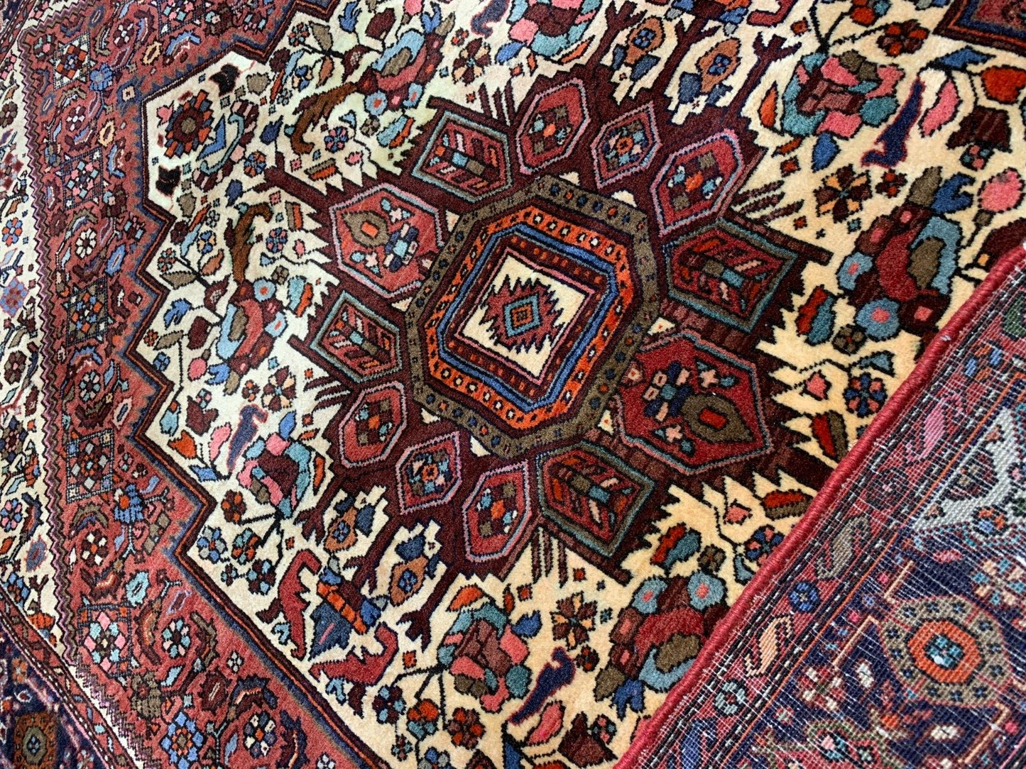 4'3"x6'6" Hand-Knotted 100% Wool Pile Bijare Gholtoghe Carpet - Area Rug