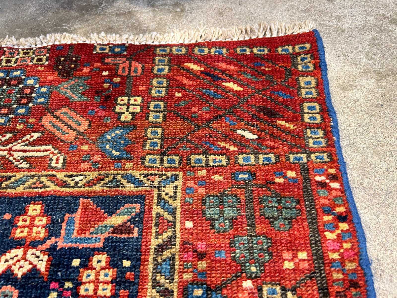 3'x4'6" Antique Hand-Knotted 100% Wool Pile Karaja Rug