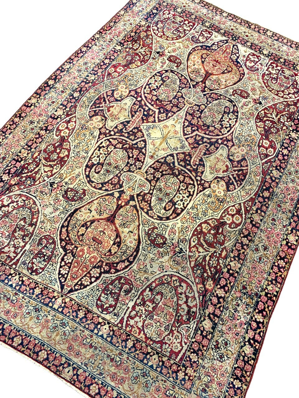 4'5" x 6'6'' Antique Hand-Knotted 100% Wool Ravare Kermane Rug