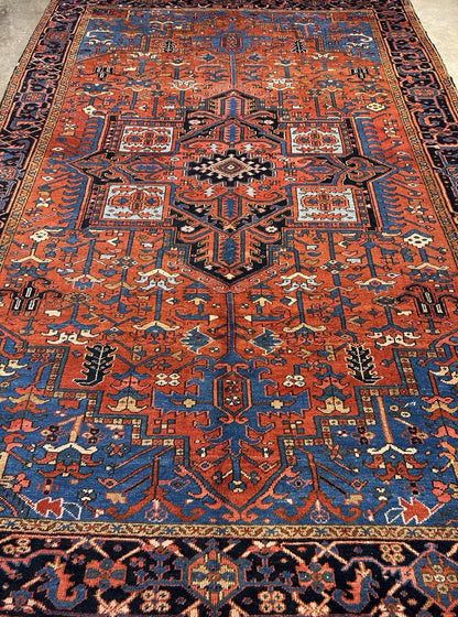 Collector Item- 7’9”x11’5” Antique Hand-Knotted 100% Wool Pile Serapie Area Rug