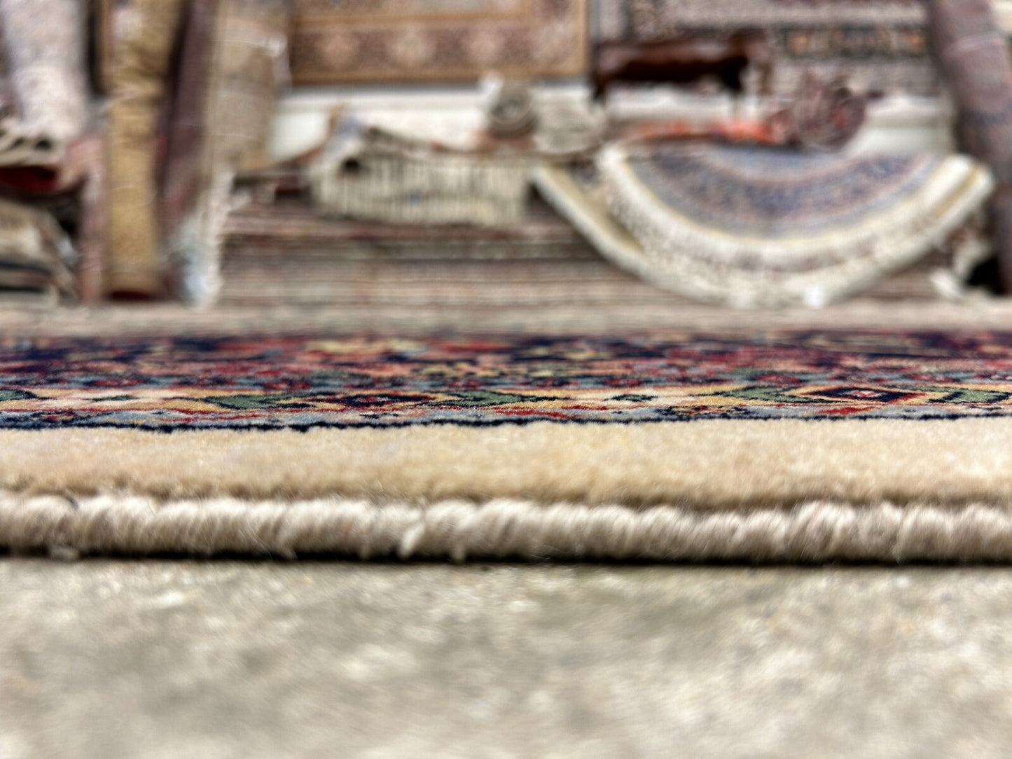 9'1"x12'1" Hand-Knotted 100% Lamb Wool Sarouke Design Carpet - Area Rug