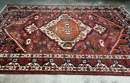 6'5"x9'9" Hand-Knotted 100% Wool Pile Bakhtiarie Carpet - Area Rug