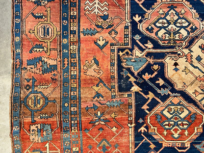 Collector Item - 9'8"x11'10 Antique Fine Wool Herize Serapy Hand-Knotted Rug