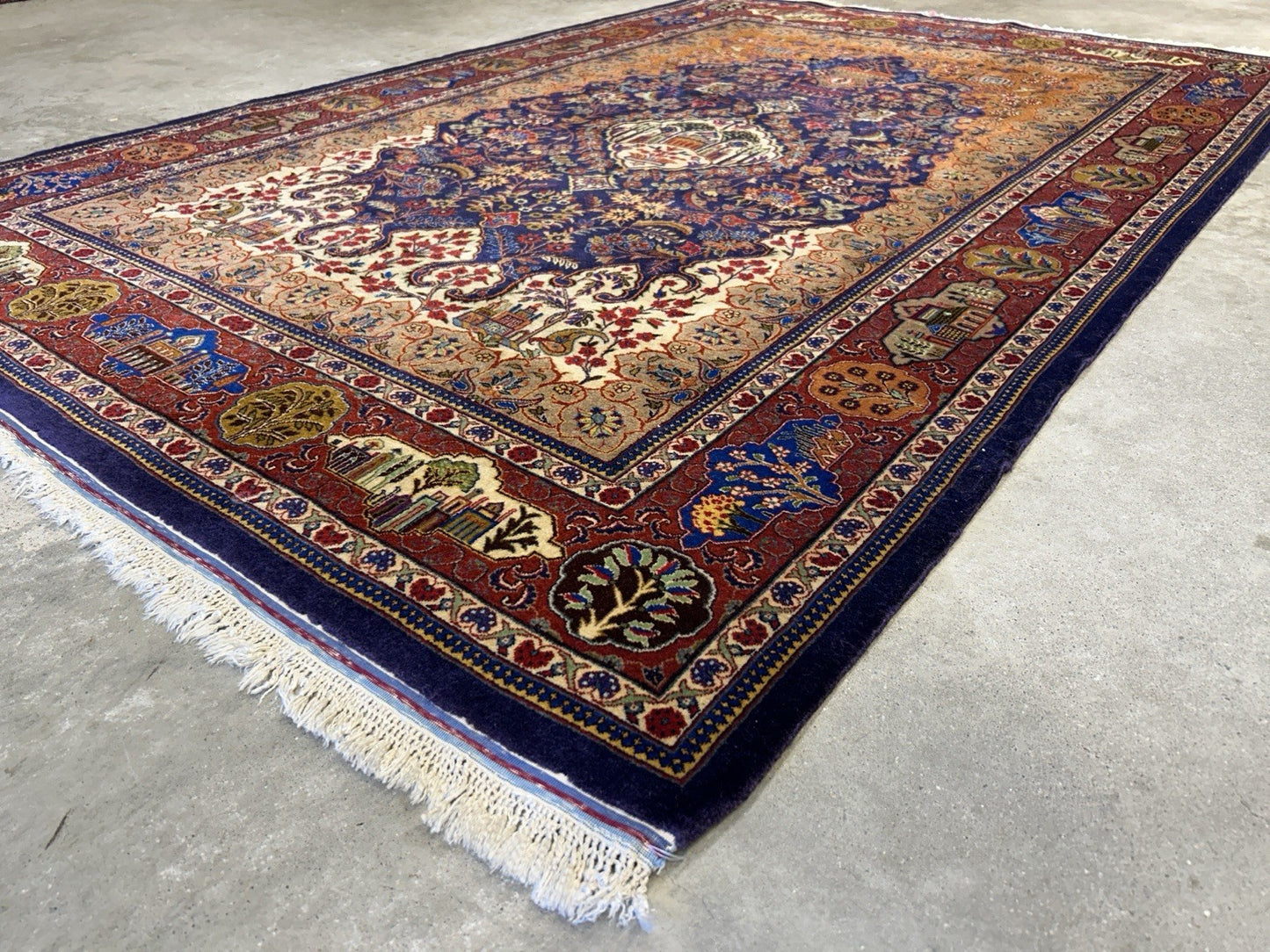 4'2”x 6'0" Antique Hand-Knotted 100% Lamb Wool Carpet - Kashane Area Rug