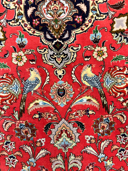 9'11"x12'10" Fine Hand-Knotted Wool & Silk Tabrize Rug