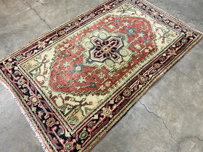 3'x5' Hand-Knotted 100% Wool Pile IndoSerapi Rug