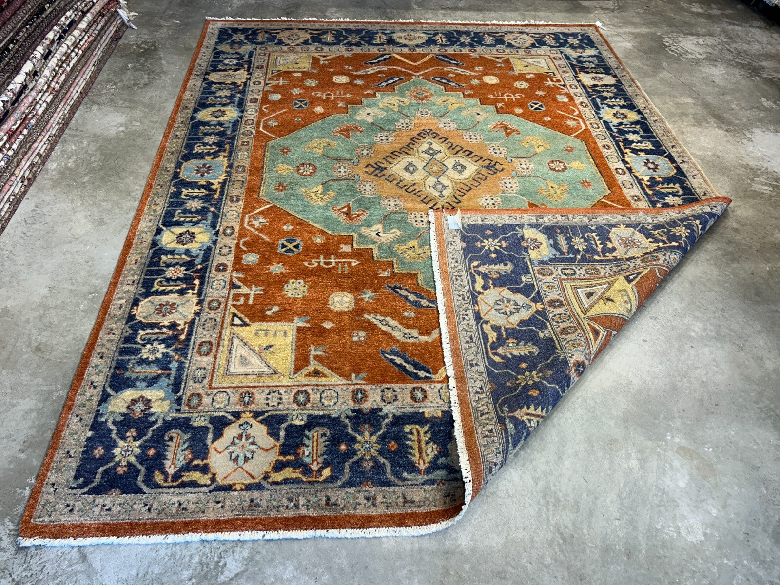 9'2"x11'11" Hand-Knotted 100%  Wool Pile IndoSerapi Rug