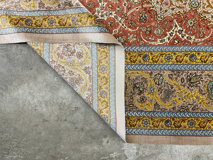 9'9"x13'4" Exquisite Signed Hand-Knotted 100% Silk Qume Rug