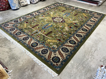 8'10"x11'8" Hand-Knotted 100% Wool Pile Oriental Rug