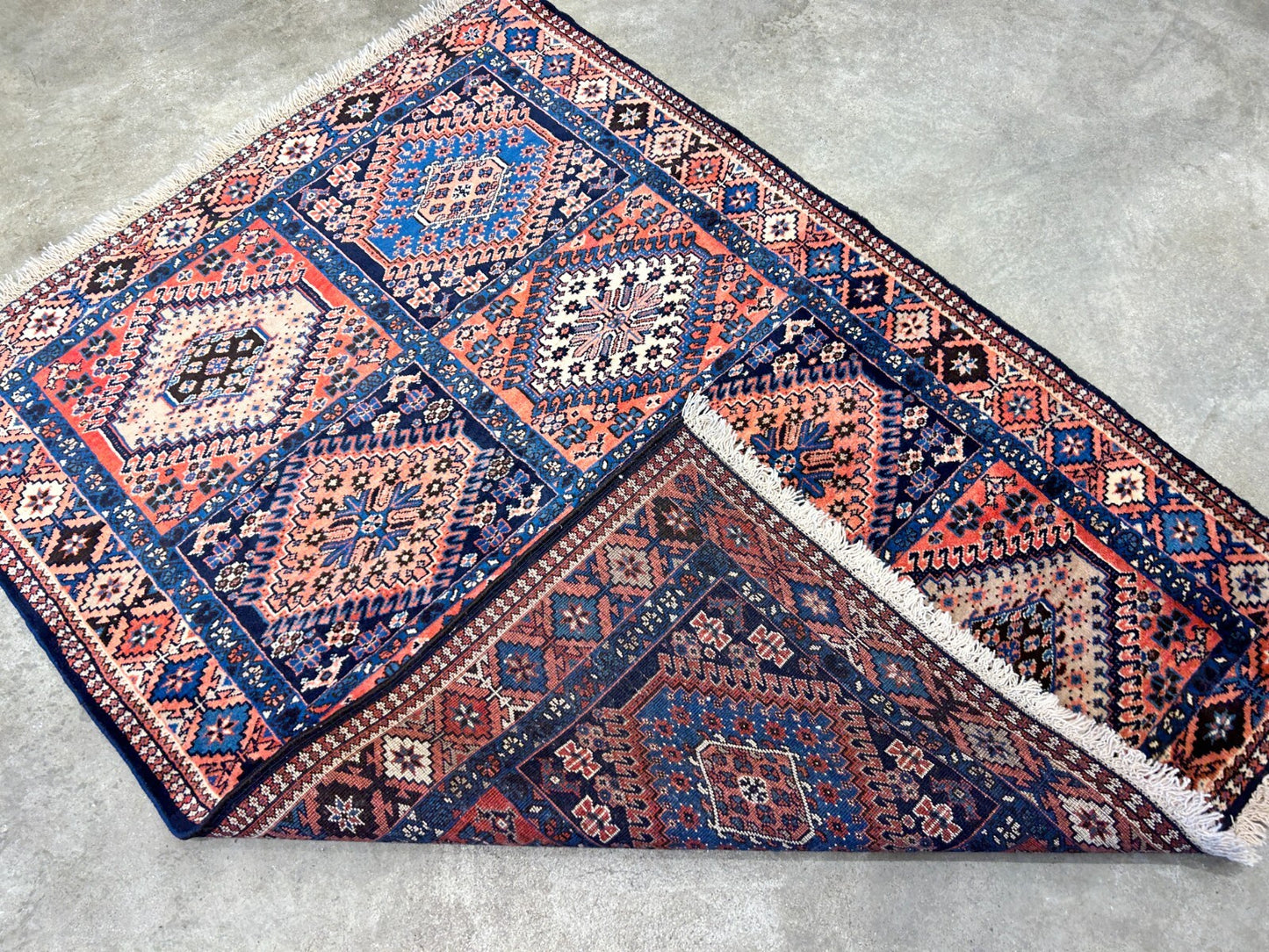 3'7"x4'9" Hand-Knotted 100% Wool Pile Yalamehe Carpet - Area Rug