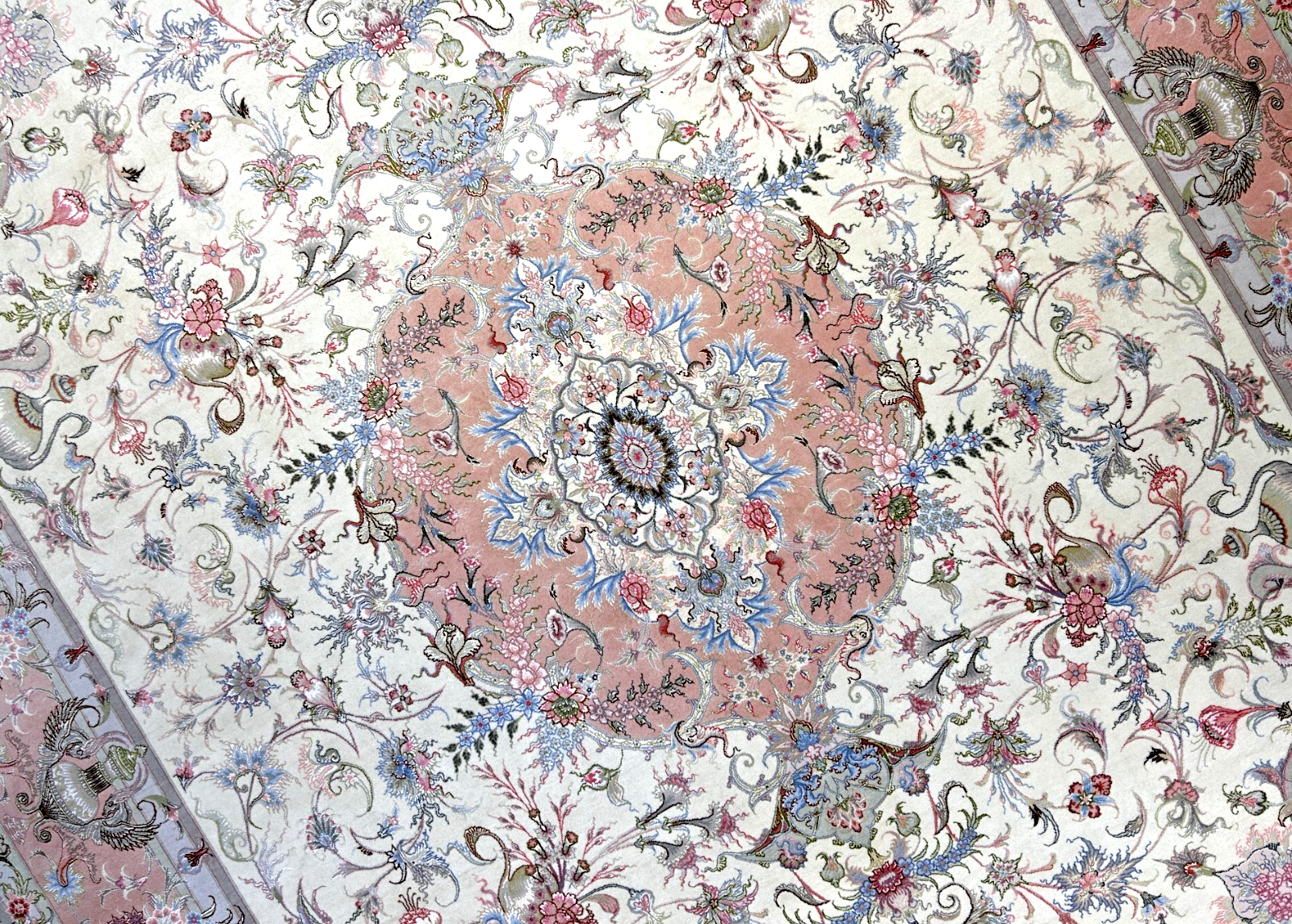 8'3"x11'7" Extremely Fine Hand-Knotted Wool & Silk Tabrize Area Rug - Signed