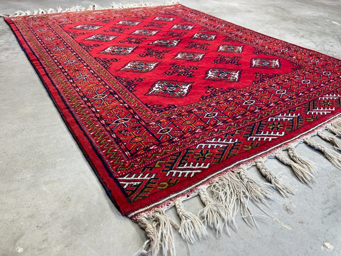 3'8"x4'8" Hand-Knotted 100% Wool Pile Bokhara Rug - Carpet