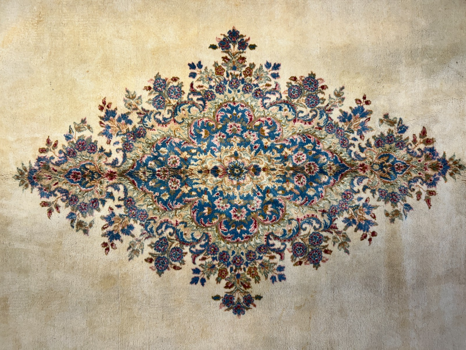 10'11"x14'9" Hand-Knotted 100% Wool Pile Kermane Area Rug - Carpet