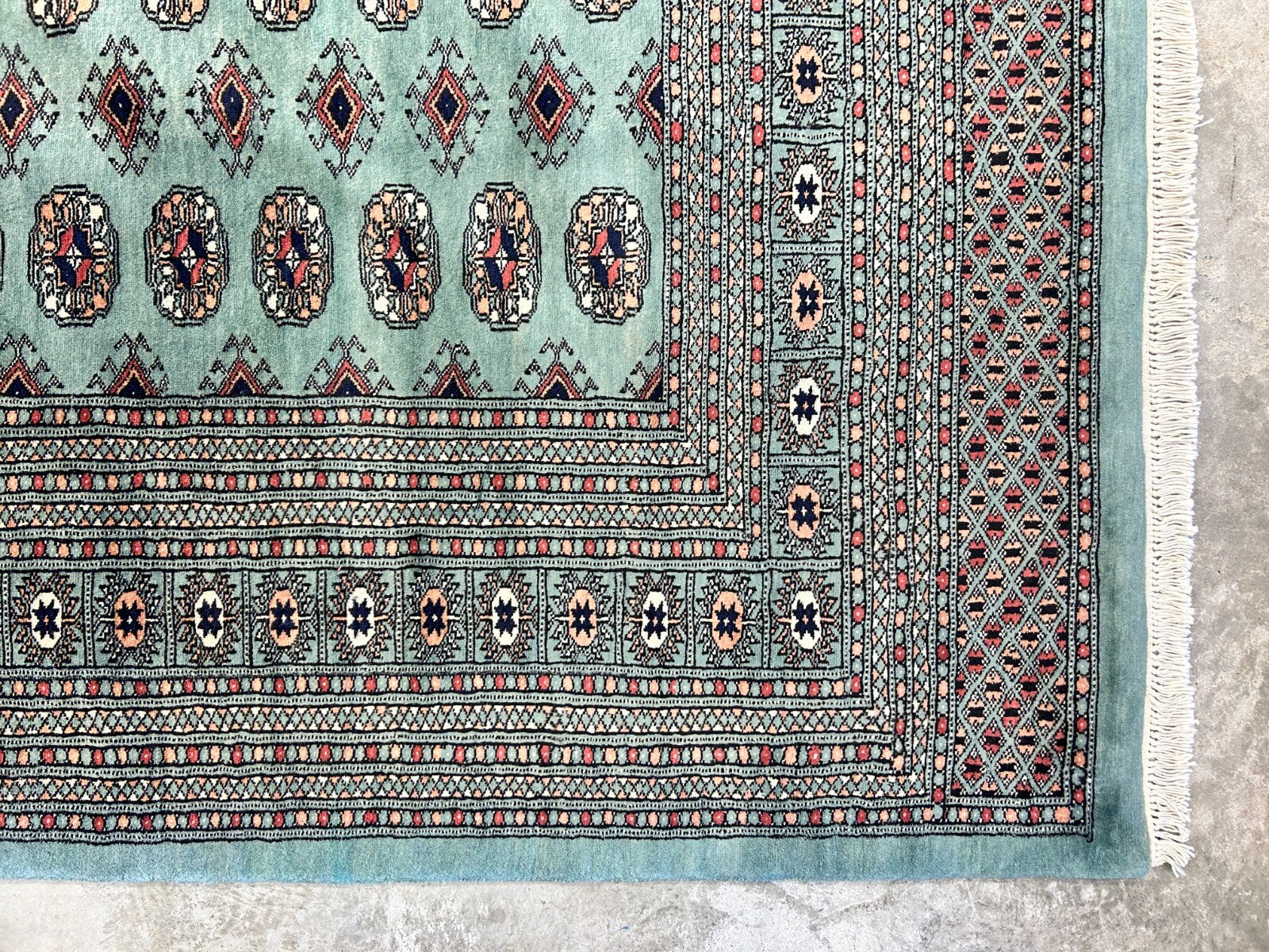 9'2"x12'2" Hand-Knotted 100% Wool Pile Bokhara Design Carpet - Area Rug