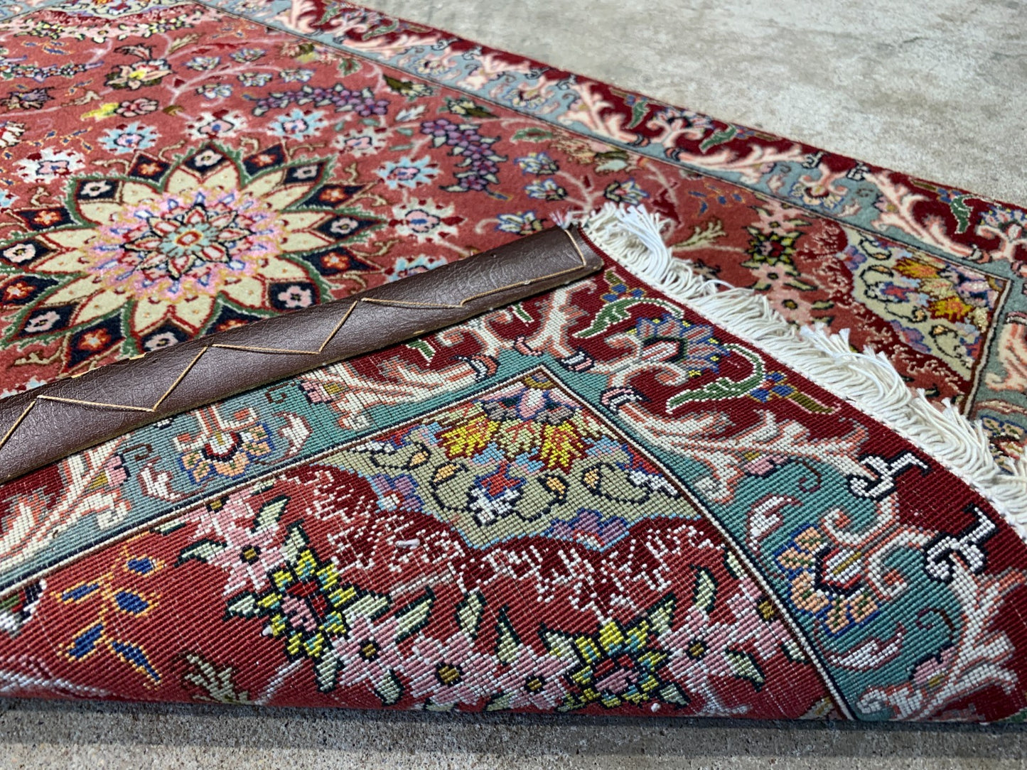 2'x3' Very Fine Hand-Knotted Wool & Silk Tabrize Rug