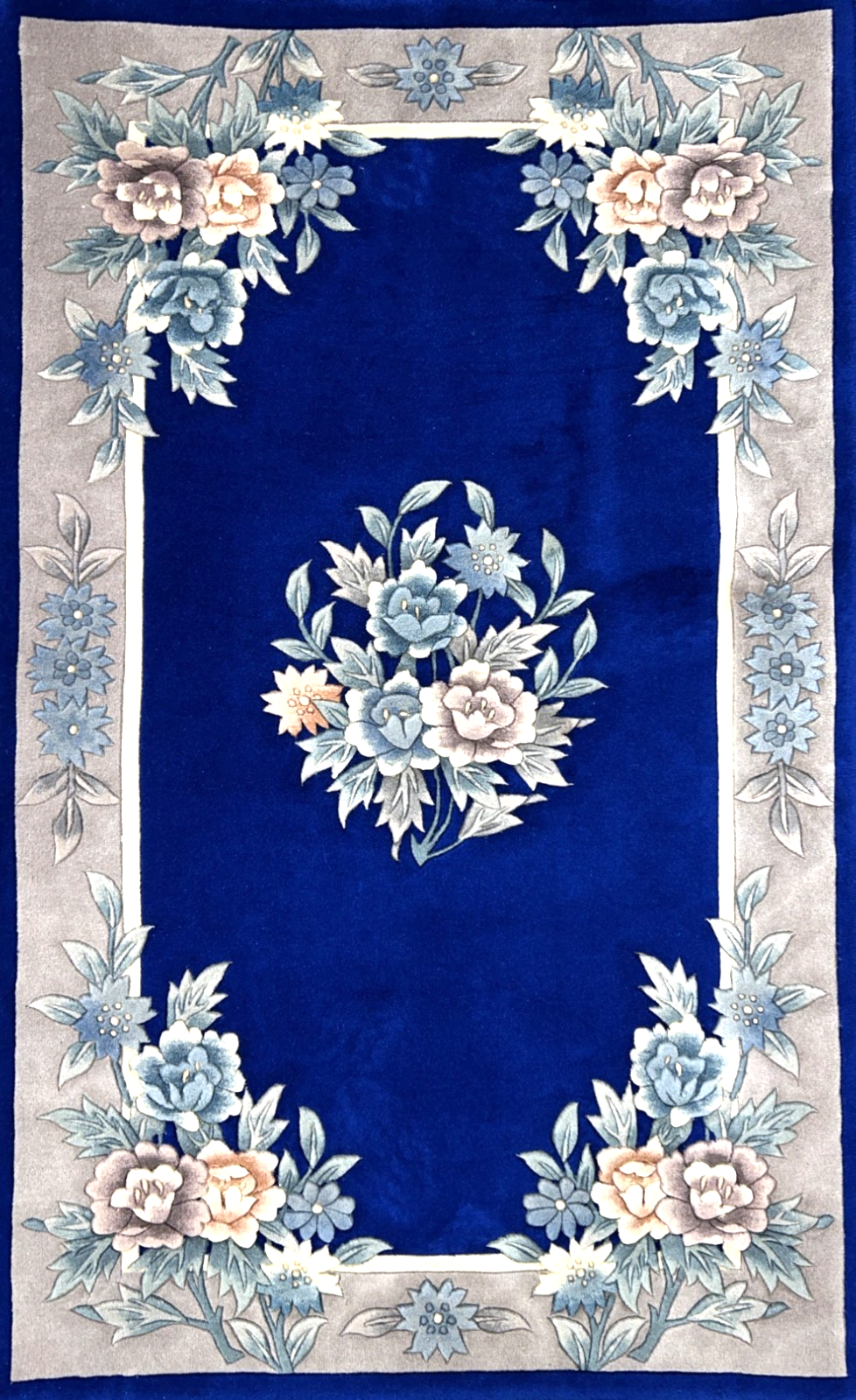 3'x5' Hand-Knotted 100% Wool Pile Art-Deco Area Rug - Carpet