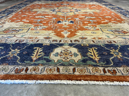 9'x12' Hand-Knotted 100%  Wool Pile IndoSerapi Rug