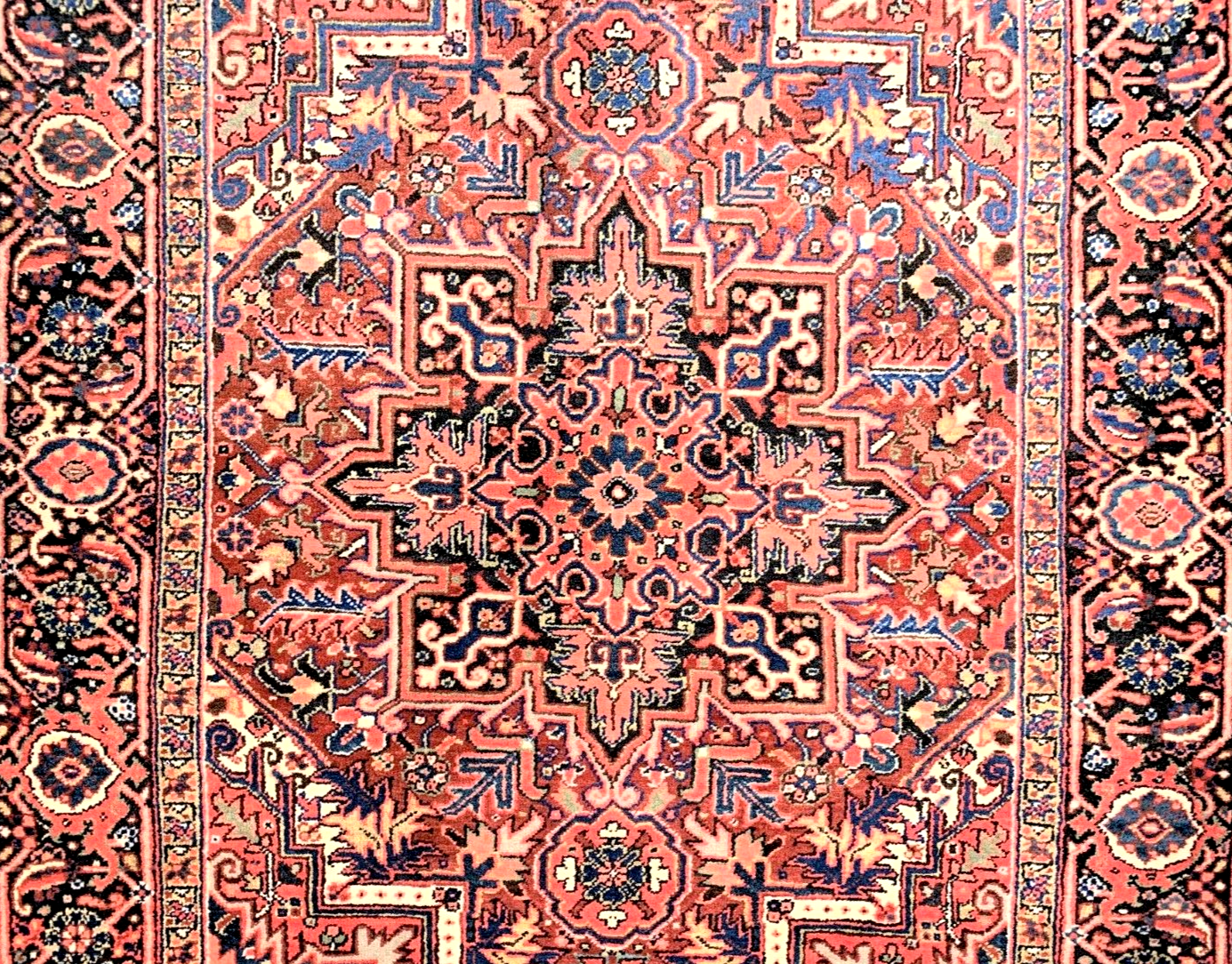 4'8" x 6'5" Hand-Knotted 100% Wool Pile Herize Area Rug - Area Carpet