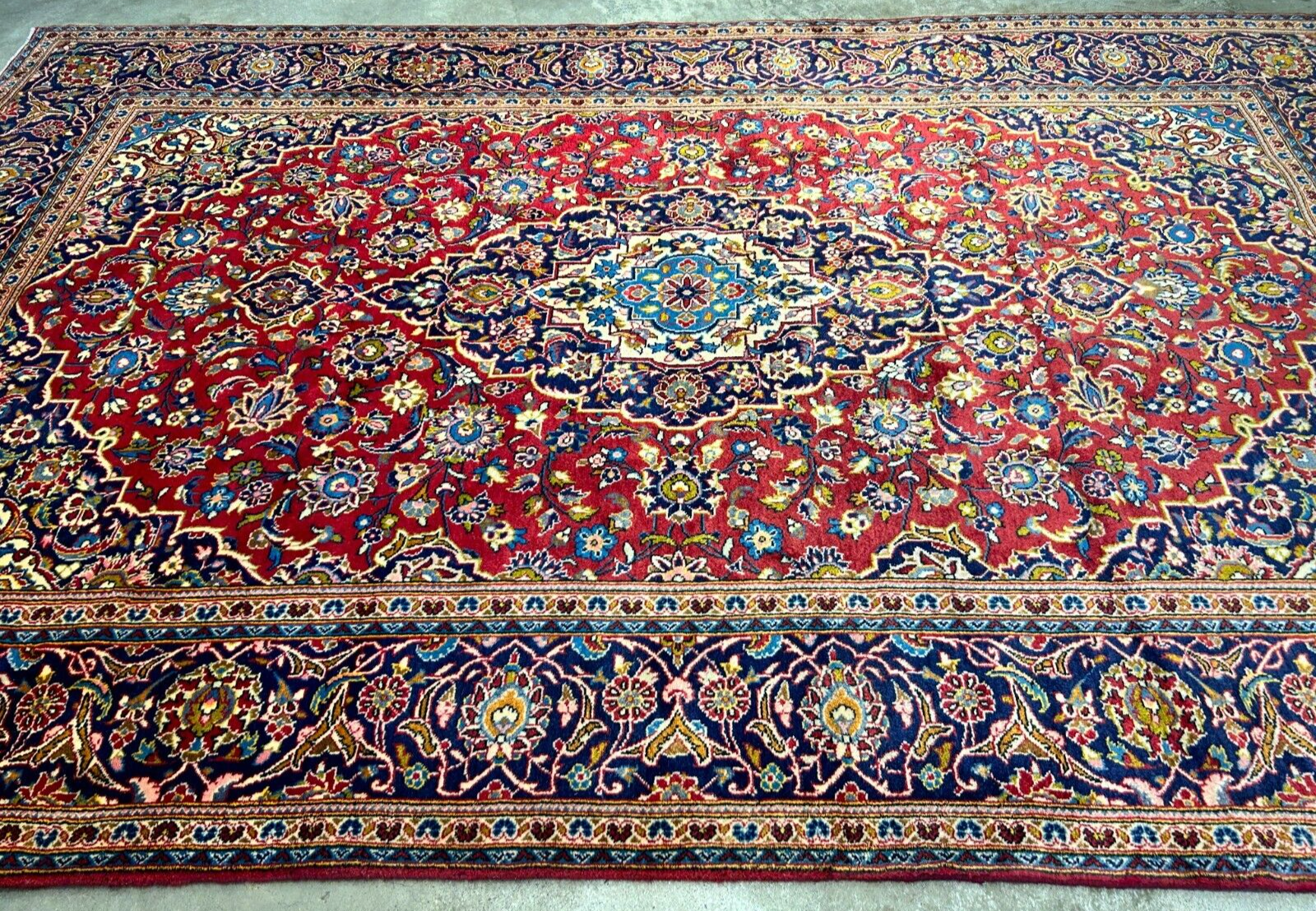 6'4"x9'11" Hand-Knotted 100% Wool Pile Kashanne Carpet - Area Rug