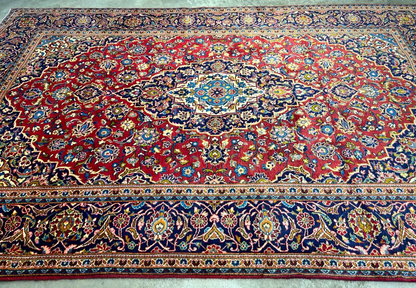 6'4"x9'11" Hand-Knotted 100% Wool Pile Kashanne Carpet - Area Rug
