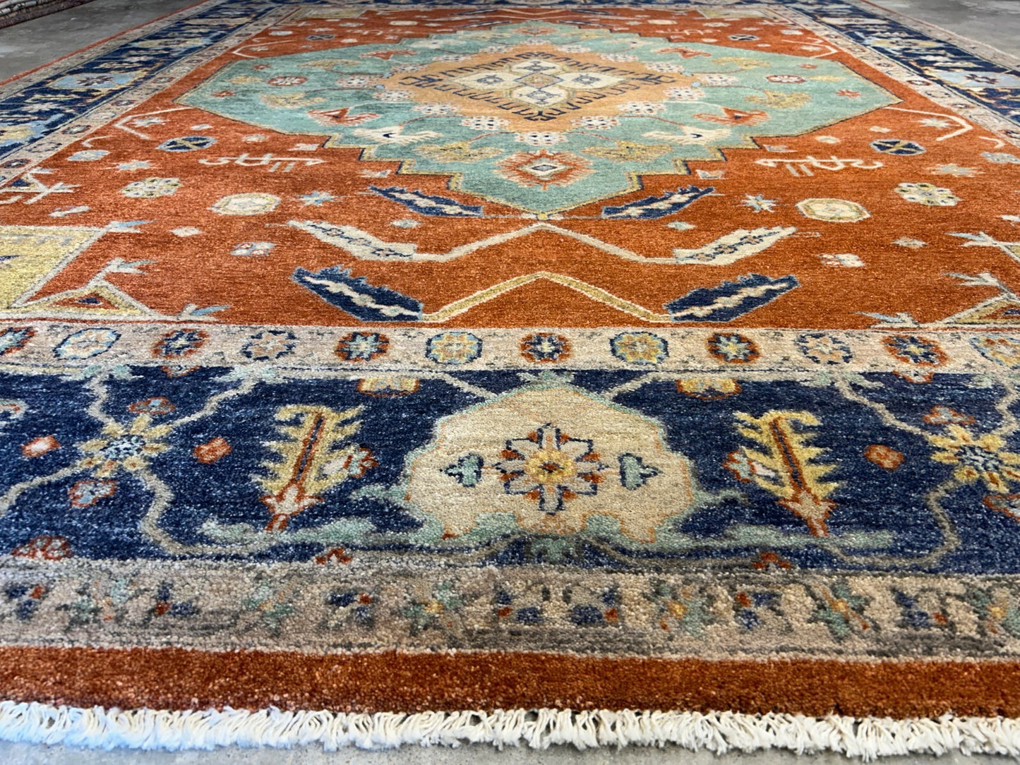 9'2"x11'11" Hand-Knotted 100%  Wool Pile IndoSerapi Rug