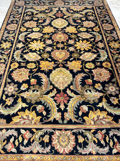 6'1"x9'1" Hand-Knotted 100% Wool Pile Agra Carpet - Area Rug